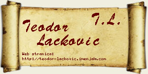 Teodor Lacković vizit kartica